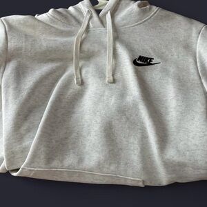Nike Light Heather Gray Hoodie with Black Swoosh
